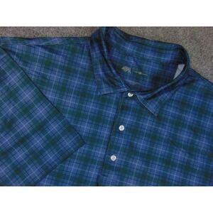 Onward Reserve Shirt Mens XL Performance Blue Green Plaid Polo Gorpcore Outdoor